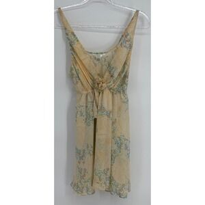 Flora by Flora Nikrooz‎ Yellow Floral Paisley Babydoll Chemise Nightgown Sz M